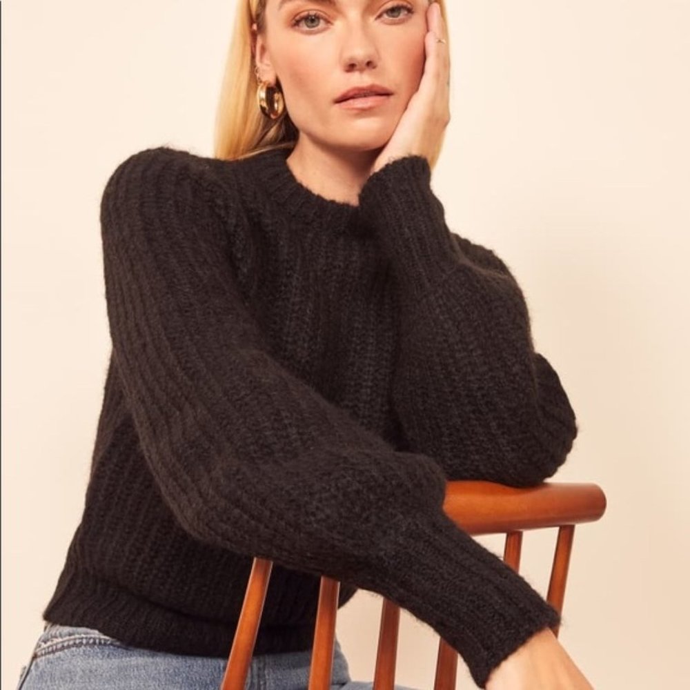 Black Reformation Tatum Sweater size M **Slightly Shrunk**
